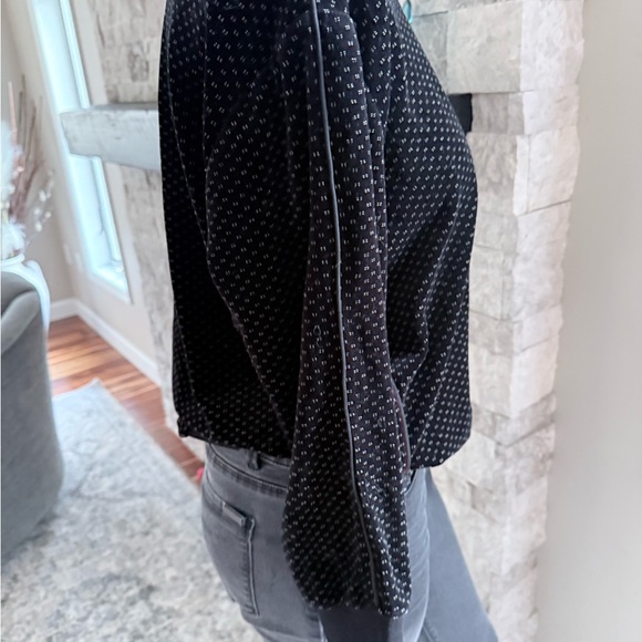 Sonia Rykiel Paris Velvet Dot Boatneck Top – Black Textured Knit | Size M - Picture 5 of 14